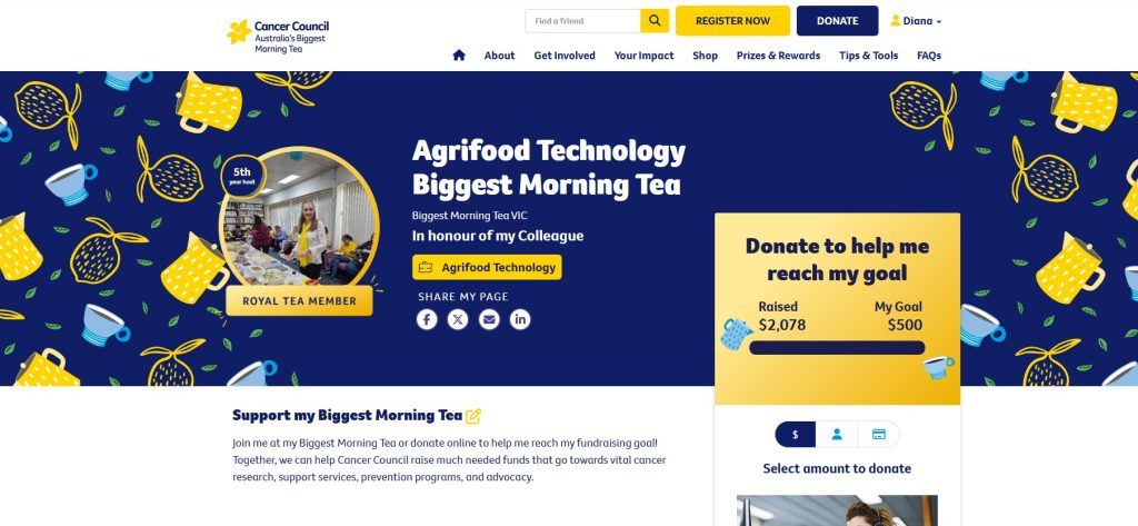 Australia’s Biggest Morning Tea – Update on Funds raised